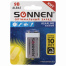 Батарейка SONNEN Alkaline, Крона (6LR61, 6LF22, 1604A), алкалиновая, 1 шт.,