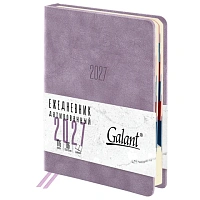 Ежедневник датированный 2027, B6, 125х173 мм, GALANT "Vivid", под кожу, сиреневый, 117864