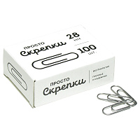Скрепки 28мм, 100шт., карт. упак.: С 28-100 штр.:  4602078000843