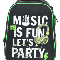 Рюкзак Schoolformat ERGONOMIC 3А4 MUSIC 17 л черн. 38х28х16 см жестк. каркас 3 отд. молния для мальчиков