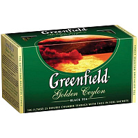 Чай Greenfield Golden Ceylon, черный, 25 фольг. пакетиков по 2гр: 0352-15 штр.:  4605246003523