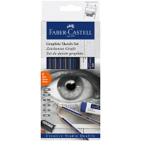 Набор карандашей ч/г Faber-Castell "Goldfaber", 6шт.+ластик+точилка, 2H-6B, заточен., карт. уп., евр. 114000