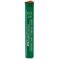 Грифели для механических карандашей Faber-Castell "Polymer", 12шт., 0,5мм, 2H. 521512