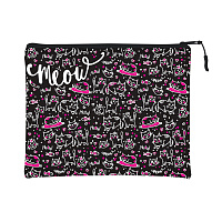 ПАПКА НА МОЛНИИ, "КОНТУРНЫЕ КОТЯТА", СИЛИКОН, Ф.А5+. 26 х 20 СМ