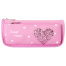 Пенал-косметичка ЮНЛАНДИЯ, 2 отделения, полиэстер, "Heart", розовый,