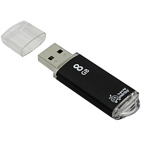 Память Smart Buy USB Flash  8GB V-Cut черный (металл.корпус): SB8GBVC-K