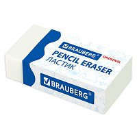 Ластик BRAUBERG "Simple", 38х20х10 мм, бумажный рукав, термопластичная резина, 228073