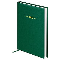 Ежедневник датированный 2027г., А6, 176л., твердый переплет, балакрон, BG "Ariane. Dark green", темно-зеленый