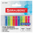 Закладки-выделители листов клейкие BRAUBERG НЕОНОВЫЕ пластиковые, 48х6 мм, 10х20